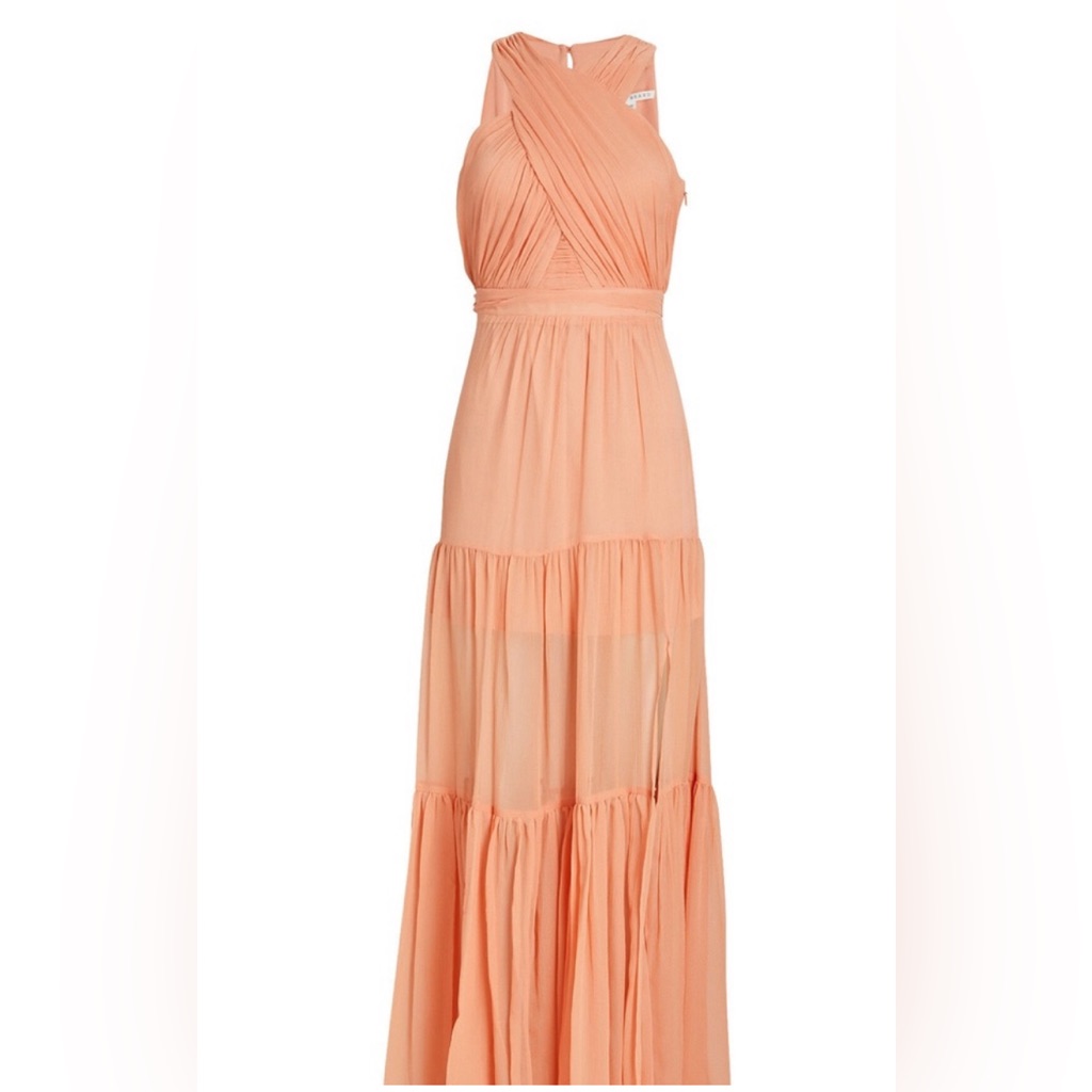 Veronica Beard Florencia Cross Front Silk Maxi Dress, Size 6, $695